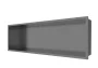 Balneo WALL-BOX ONE süllyesztett inox polc 60x20x10 cm méretben, peremmel, gun metal kivitelben