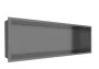 Balneo WALL-BOX ONE süllyesztett inox polc 60x20x10 cm méretben, peremmel, gun metal kivitelben