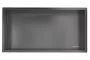 Balneo WALL-BOX ONE süllyesztett inox fali polc peremmel, 60x30x7 cm gun metal színben
