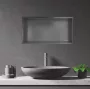 Balneo WALL-BOX ONE süllyesztett inox polc 60x30x10 cm méretben, peremmel, gun metal kivitelben