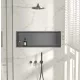 Balneo WALL-BOX ONE süllyesztett inox fali polc peremmel, 90x30x7 cm gun metal színben