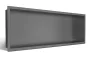 Balneo WALL-BOX ONE süllyesztett inox fali polc peremmel, 90x30x7 cm gun metal színben