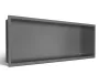 Balneo WALL-BOX ONE süllyesztett inox fali polc peremmel, 90x30x10 cm gun metal színben