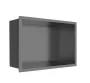 Balneo WALL-BOX ONE süllyesztett inox polc 30x20x10 cm méretben, peremmel, gun metal kivitelben