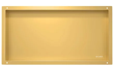 Balneo WALL-BOX keret nélküli süllyesztett fali polc 60x30x10 cm méretben, arany kivitelben