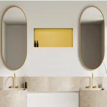 Balneo WALL-BOX keret nélküli süllyesztett fali polc 90x30x10 cm méretben, arany kivitelben