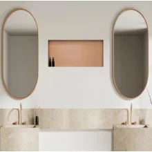 Balneo WALL-BOX keret nélküli süllyesztett fali polc 90x30x10 cm méretben, elegáns réz kivitelben