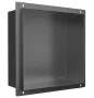 Balneo WALL-BOX keret nélküli süllyesztett fali polc 30x30x10 cm méretben, gun metal kivitelben
