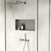 Balneo WALL-BOX keret nélküli süllyesztett fali polc 60x30x10 cm méretben, gun metal kivitelben