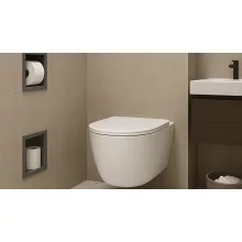 Balneo Wall-Box falba süllyesztett inox WC-papír tartó és tároló gun metal kivitelben, praktikus fürdőszobai megoldás