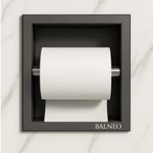 Balneo Wall-Box falba süllyeszthető 18 cm-es WC-papír tartó gun metal kivitelben, praktikus fürdőszobai kiegészítő