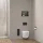 Balneo Wall Box S falba süllyeszthető WC kefe tároló doboz matt fekete üveg előlappal és push-open nyitással
