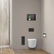 Balneo Wall Box S falba süllyeszthető Inox WC kefe tároló doboz push-open nyitással, balos/ matt fekete üveg B0401020504-01