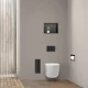 Balneo Wall Box S falba süllyeszthető WC kefe tároló doboz matt fekete üveg előlappal és push-open nyitással