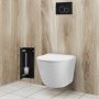 Balneo Wall Box S falba süllyeszthető Inox WC kefe tároló doboz push-open nyitással, balos/ matt fekete üveg B0401020504-01