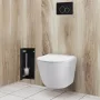 Balneo Wall Box S falba süllyeszthető WC kefe tároló doboz matt fekete üveg előlappal és push-open nyitással