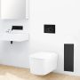 Balneo Wall Box S falba süllyeszthető Inox WC kefe tároló doboz push-open nyitással, balos/ matt fekete üveg B0401020504-01