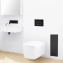 Balneo Wall Box S falba süllyeszthető WC kefe tároló doboz matt fekete üveg előlappal és push-open nyitással