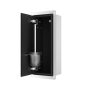 Balneo Wall Box S falba süllyeszthető Inox WC kefe tároló doboz push-open nyitással, balos/ matt fekete üveg B0401020504-01
