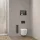 Balneo Wall Box L falba süllyeszthető WC kefe tároló doboz matt fekete üveg előlappal és push-open nyitással