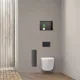 Balneo Wall Box L falba süllyeszthető WC kefe tároló doboz matt fekete üveg előlappal és push-open nyitással
