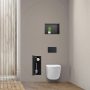 Balneo Wall Box L falba süllyeszthető Inox WC kefe tároló doboz push-open nyitással, balos/ matt fekete üveg B0401020505-02