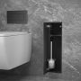 Balneo Wall Box L falba süllyeszthető Inox WC kefe tároló doboz push-open nyitással, balos/ matt fekete üveg B0401020505-02