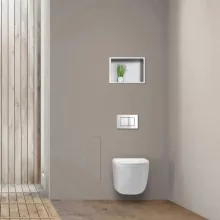 Balneo Wall Box S falba süllyeszthető WC kefe tároló doboz csempézhető előlappal és push-open nyitással