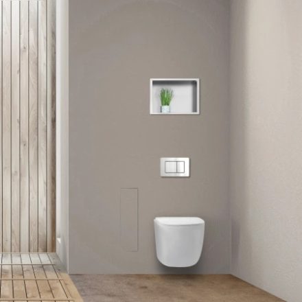 Balneo Wall Box S falba süllyeszthető Inox WC kefe tároló doboz push-open nyitással, balos/csempézhető B0401060104-01