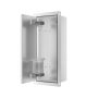 Balneo Wall Box S falba süllyeszthető Inox WC kefe tároló doboz push-open nyitással, balos/csempézhető B0401060104-01