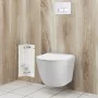 Balneo Wall Box S falba süllyeszthető WC kefe tároló doboz fehér üveg előlappal és push-open nyitással