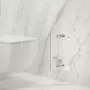 Balneo Wall Box S falba süllyeszthető WC kefe tároló doboz fehér üveg előlappal és push-open nyitással