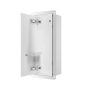 Balneo Wall Box S falba süllyeszthető Inox WC kefe tároló doboz push-open nyitással, balos/ fehér üveg B0401070504-01