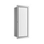 Balneo Wall Box S falba süllyeszthető Inox WC kefe tároló doboz push-open nyitással, balos/ fehér üveg B0401070504-01