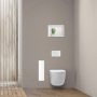 Balneo Wall Box L falba süllyeszthető Inox WC kefe tároló doboz push-open nyitással, balos/ fehér üveg B0401070505-02