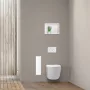 Balneo Wall Box L falba süllyeszthető WC kefe tároló doboz fehér üveg előlappal és push-open nyitással