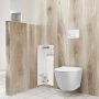 Balneo Wall Box L falba süllyeszthető Inox WC kefe tároló doboz push-open nyitással, balos/ fehér üveg B0401070505-02