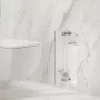 Balneo Wall Box L falba süllyeszthető WC kefe tároló doboz fehér üveg előlappal és push-open nyitással