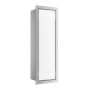 Balneo Wall Box L falba süllyeszthető Inox WC kefe tároló doboz push-open nyitással, balos/ fehér üveg B0401070505-02