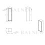 Balneo Wall Box L falba süllyeszthető Inox WC kefe tároló doboz push-open nyitással, balos/ fehér üveg B0401070505-02
