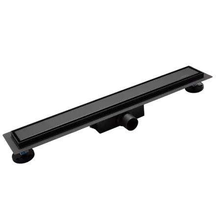 Balneo Duplex NEXT Black kétoldalas lineáris lefolyó 90 cm csempézhető, matt fekete BLK90N – BAL-BLK90N