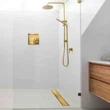Balneo Duplex NEXT Gold kétoldalas lineáris lefolyó 80 cm csempézhető, arany BR-80N – BAL-BR80N