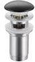 Balneo Brass C Klik Klak leeresztő kerámia fedéllel túlfolyós mosdóhoz, fekete.