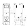 Balneo Fix-Frame Narrow falba építhető keskeny keret 35,2×106,3 cm öblítőtartállyal fali WC-hez F0101010108-1