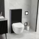 Balneo Fix-Frame felületre szerelhető WC-keret edzett fekete üvegből, modern fürdőszobai megoldás