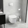 Balneo LUXA fali Rimless kerámia WC csésze fényes fehér Duroplast ülőkével SoftClose zsanérokkal