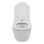 Balneo LUXA fali Rimless kerámia WC csésze fényes fehér Duroplast ülőkével SoftClose zsanérokkal