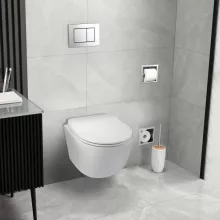 Balneo Luna fali Rimless kerámia WC csésze fényes fehér Duroplast ülőkével SoftClose zsanérokkal