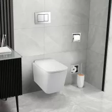 Balneo Luga szögletes fali WC Rimless fehér kerámia SoftClose ülőkével