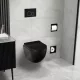 Balneo Luna fali Rimless kerámia WC csésze matt fekete Duroplast ülőkével SoftClose zsanérokkal